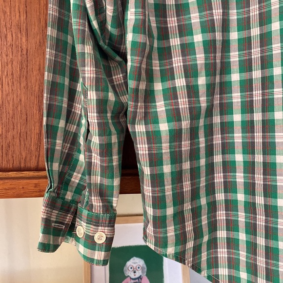 John Henry vintage ruffle front plaid cotton button up - Picture 6 of 8